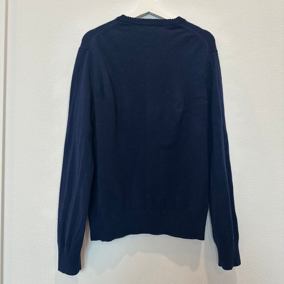 Banana Republic merino extra fine wool dark blue knit sweater large - Picture 2 of 4